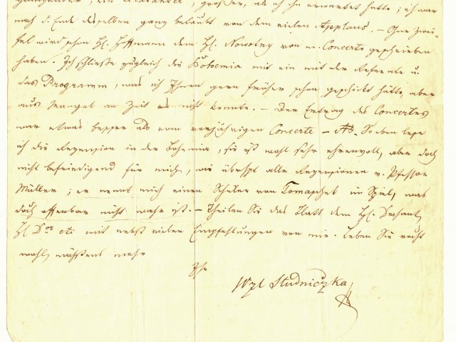 Dopis, který psal Václav Studnička z Prahy rodičům v roce 1842.