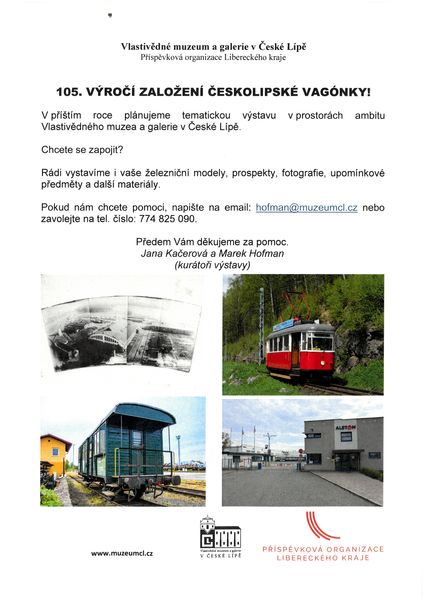 Výstava k 105. výročí založení českolipské vagónky