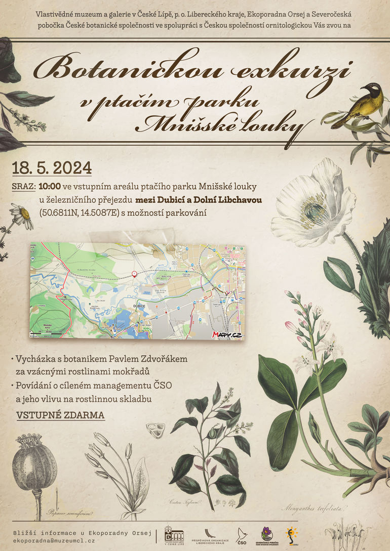 Botanická exkurze v ptačím parku Mnišské louky