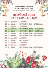 Vánoční otevírací doba