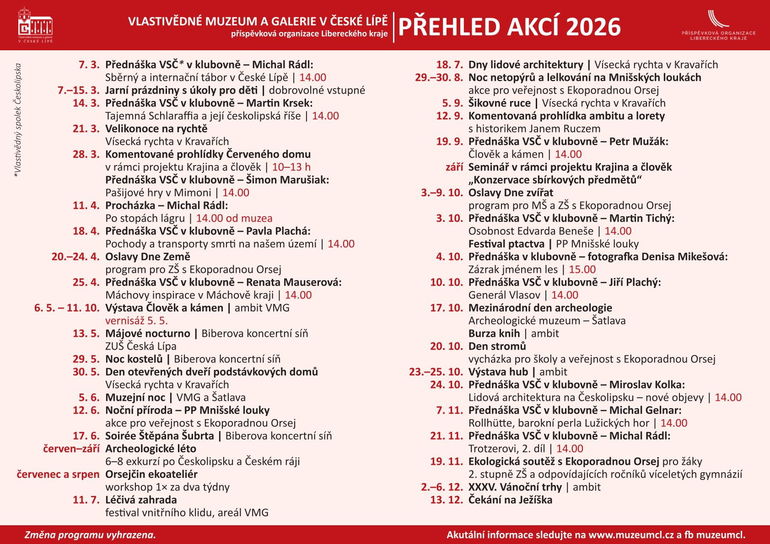 Plán akcí na rok 2026