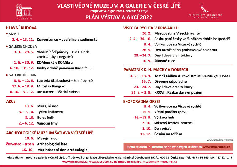 Celoroční program Vlastivědného muzea a galerie